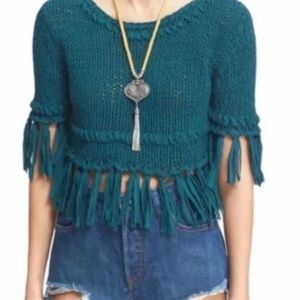 Free People On the Fringe crop sweater